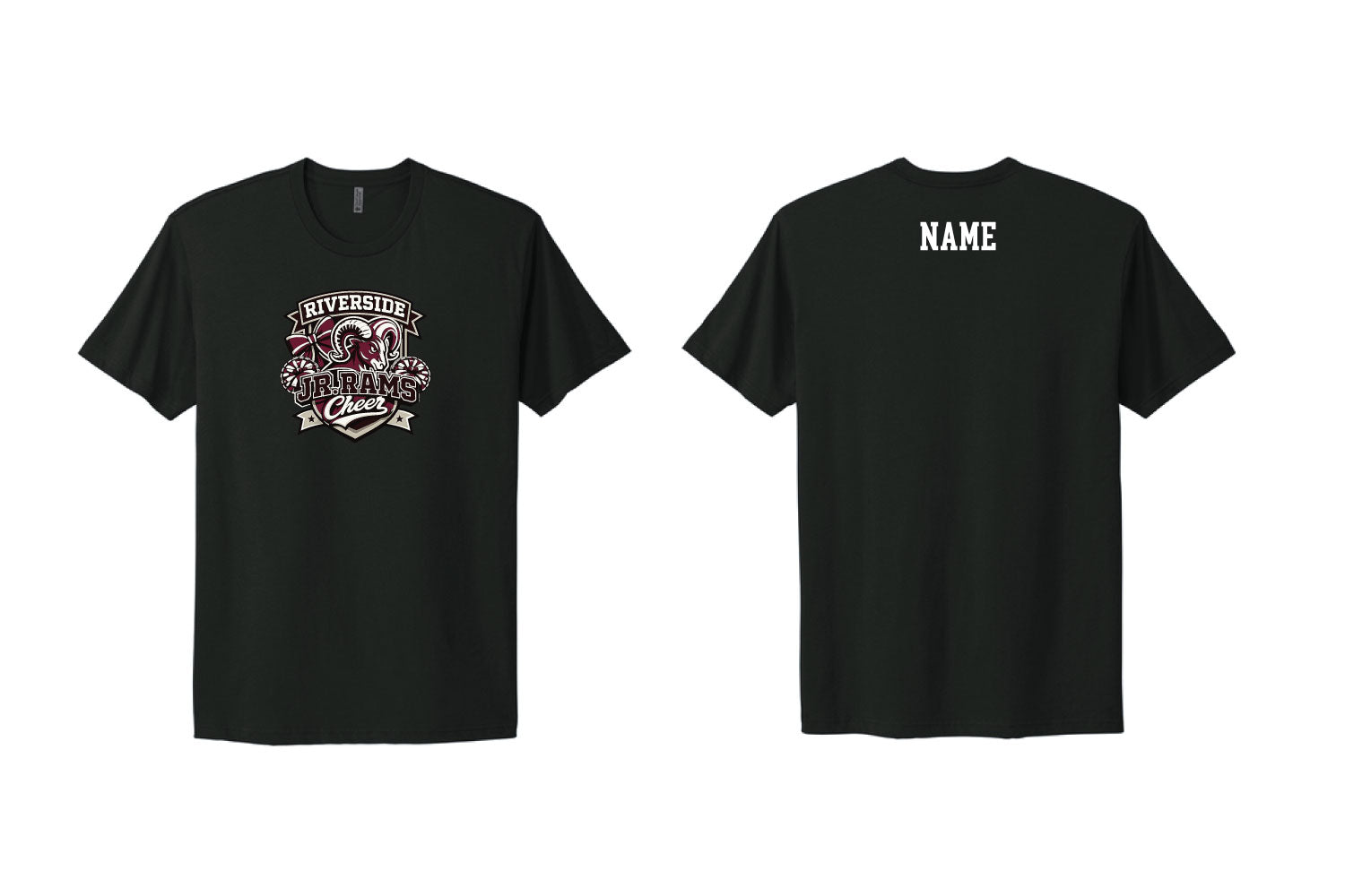 Riverside Rams Cheer Cotton Crew Tee - Black