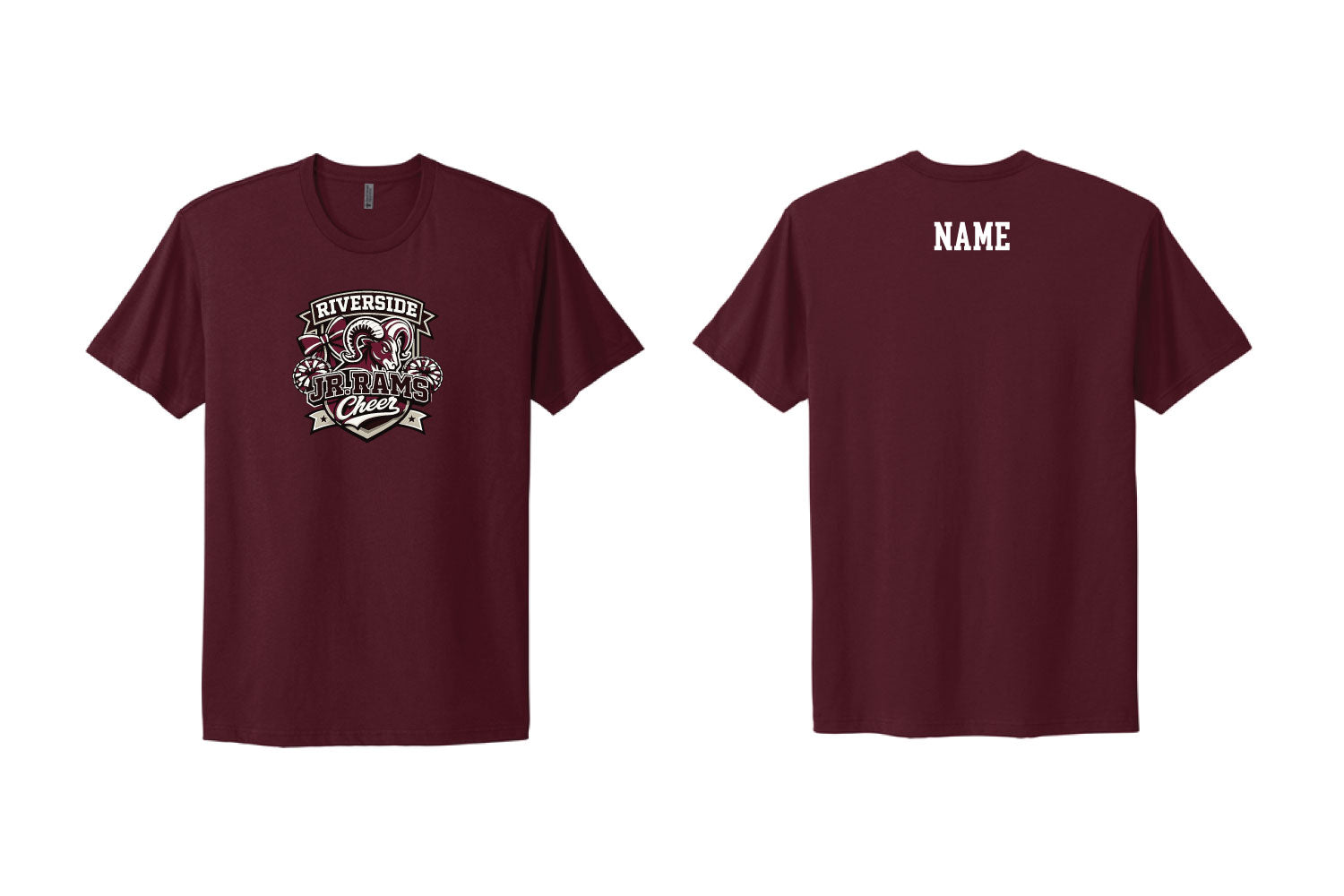 Riverside Rams Cheer Cotton Crew Tee - Maroon