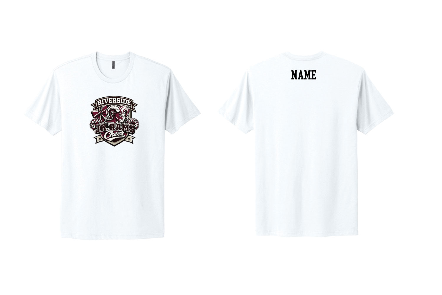 Riverside Rams Cheer Cotton Crew Tee - White