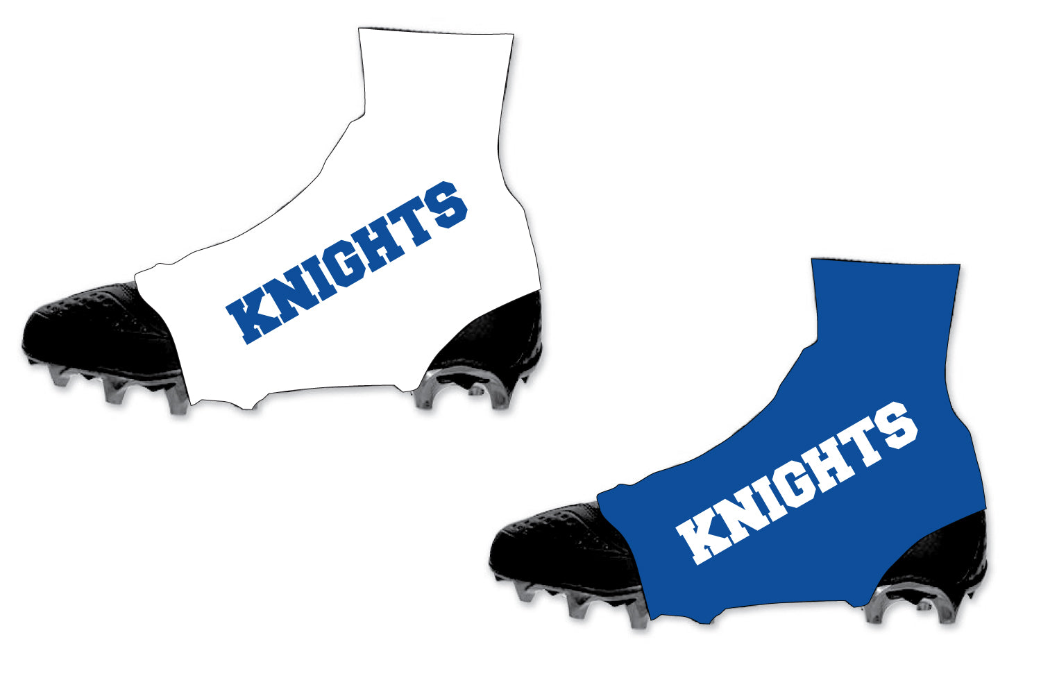 Southington Knights Football Sublimated Cleat Covers - White / Royal
