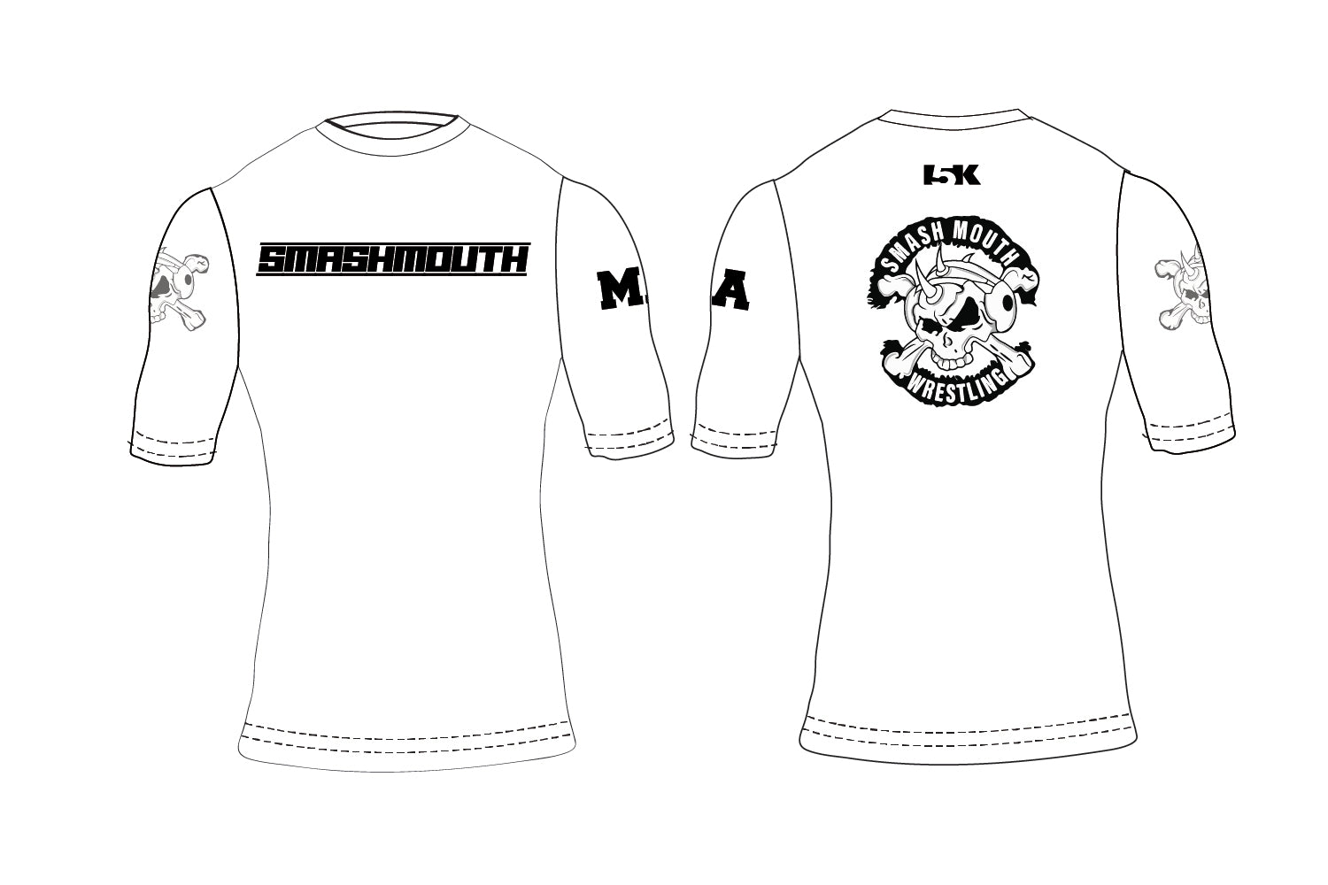 SmashMouth Wrestling Sublimated Compression Shirt - White