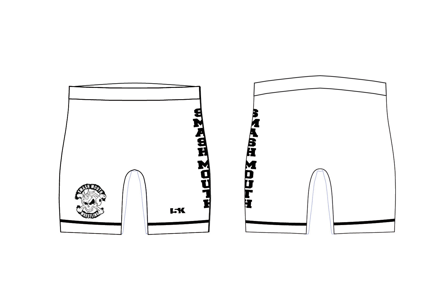 SmashMouth Wrestling Sublimated Compression Shorts - White