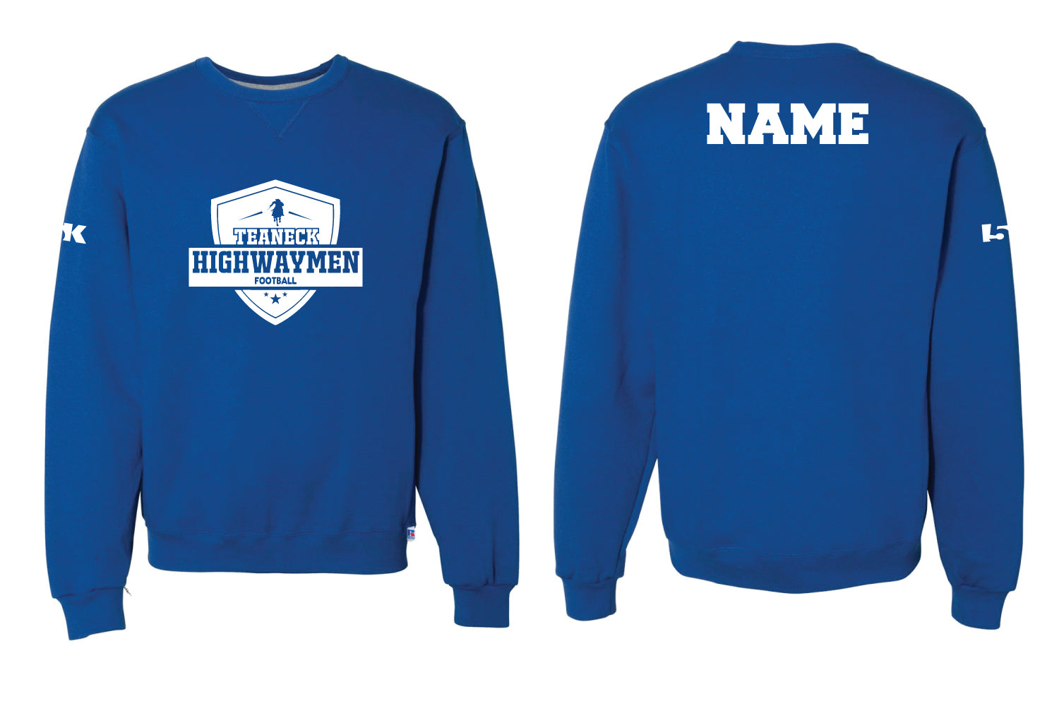 Teaneck Football Cotton Crewneck Sweatshirt - Royal
