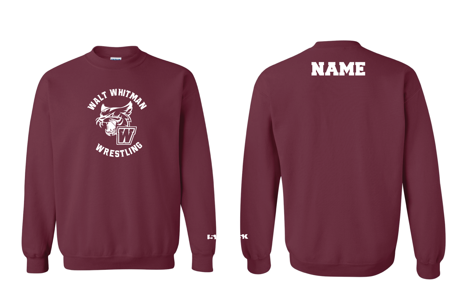 Wildcats Wrestling Cotton Crewneck Sweatshirt - Maroon