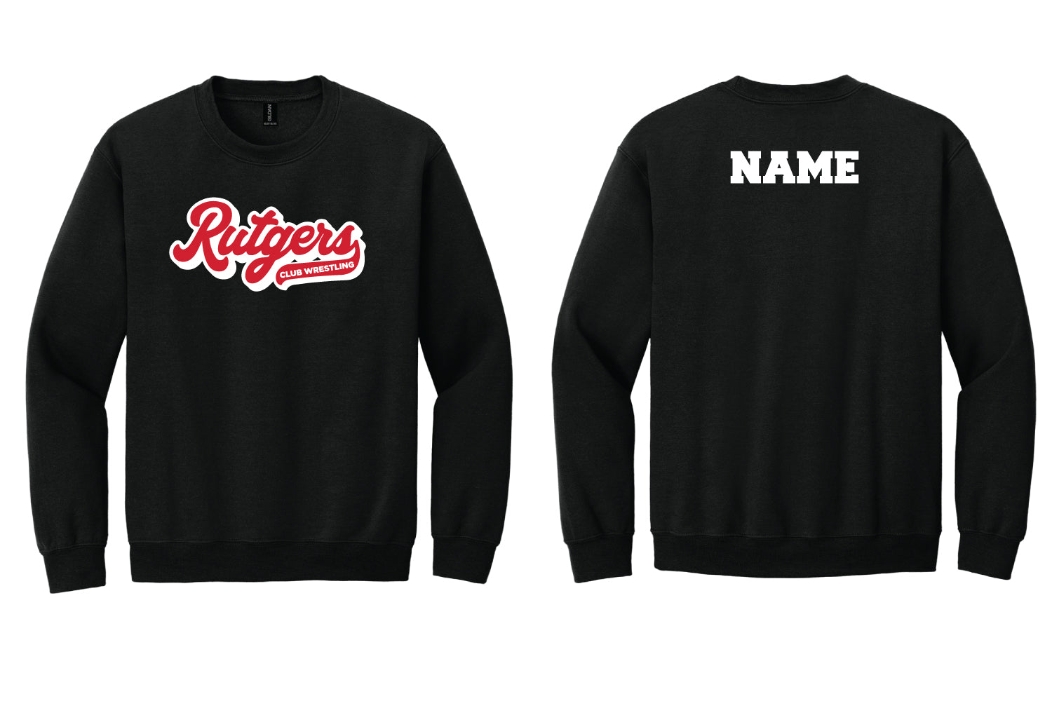 Rutgers Club Wrestling Cotton Crewneck Sweatshirt - Black