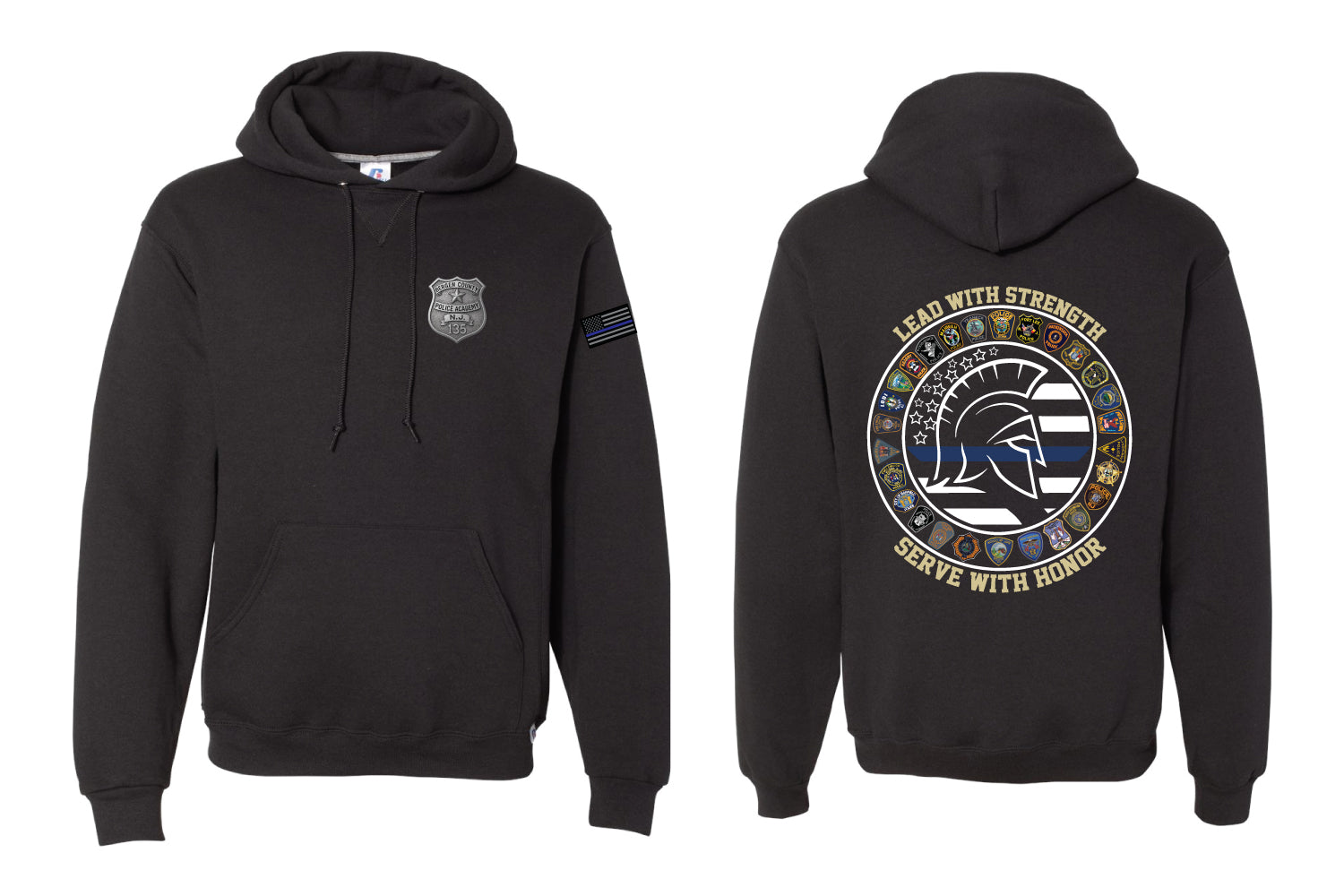 #135 Bergen County Police Academy Cotton Hoodie - Black