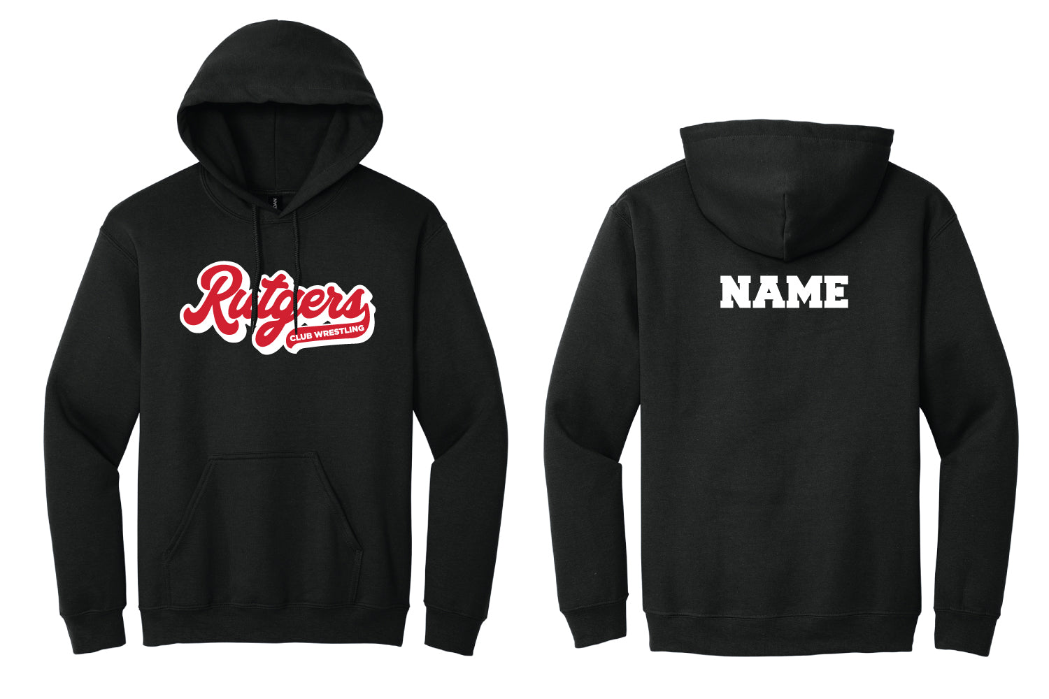 Rutgers Club Wrestling Cotton Hoodie - Black
