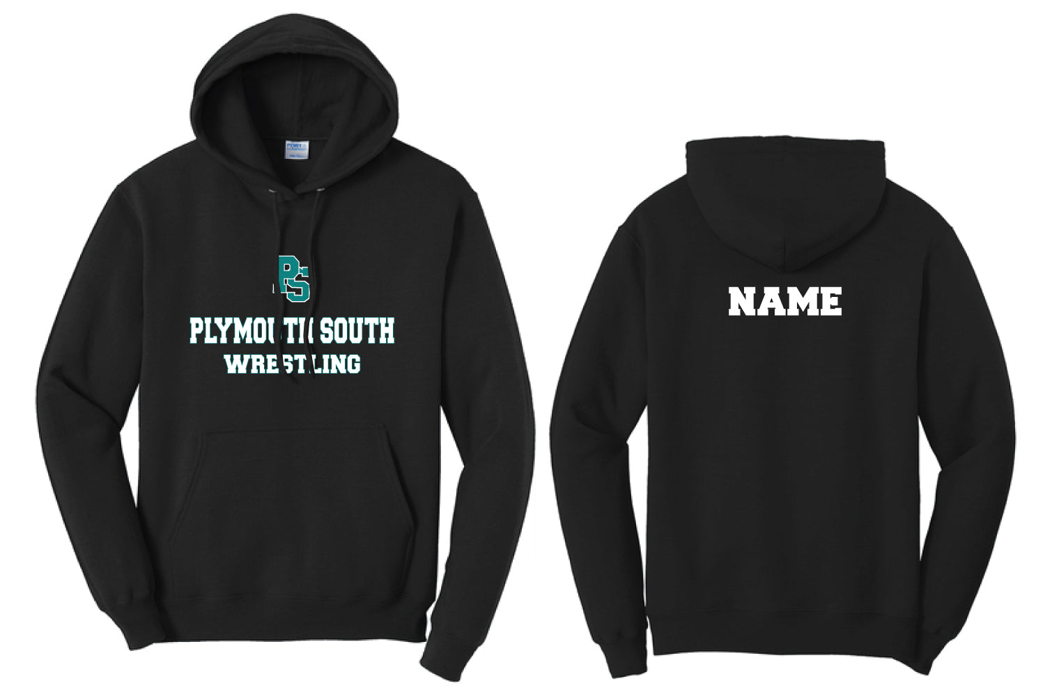 Plymouth South Wrestling Cotton Hoodie - Black