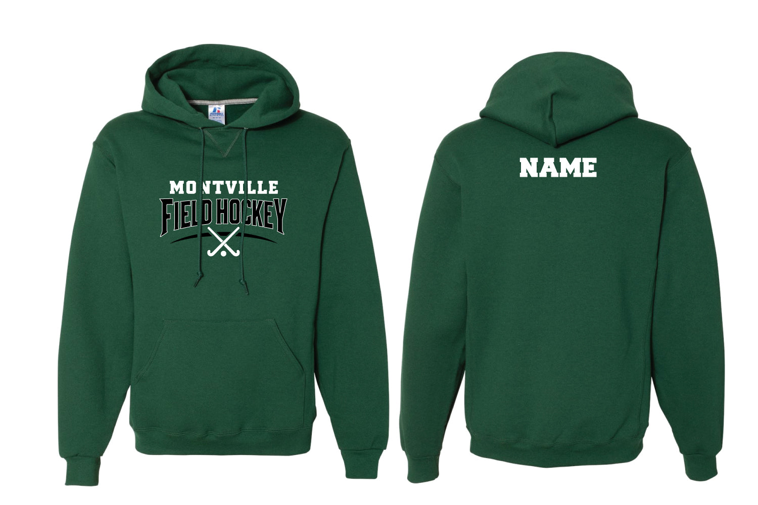 Montville Field Hockey Cotton Hoodie - Forest Green