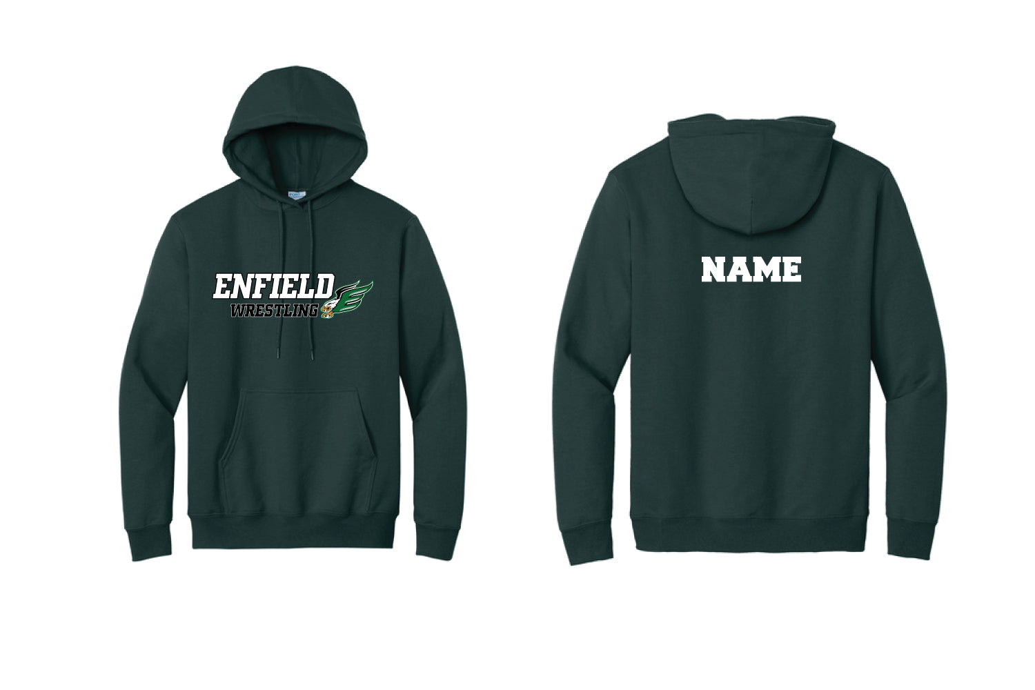 Enfield Youth Wrestling Cotton Hoodie - Forest Green