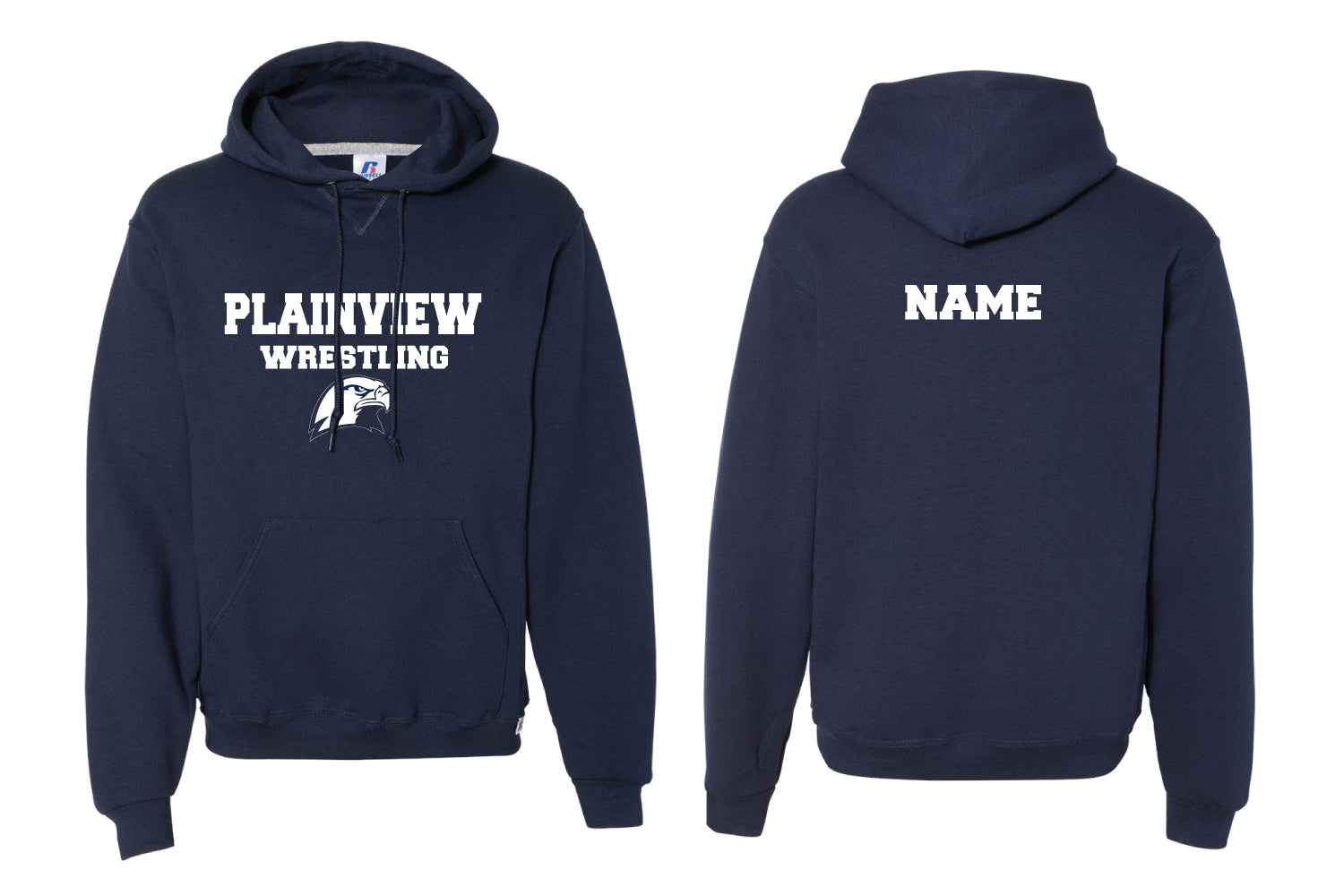 Plainview Hawks Wrestling Cotton Hoodie - Navy