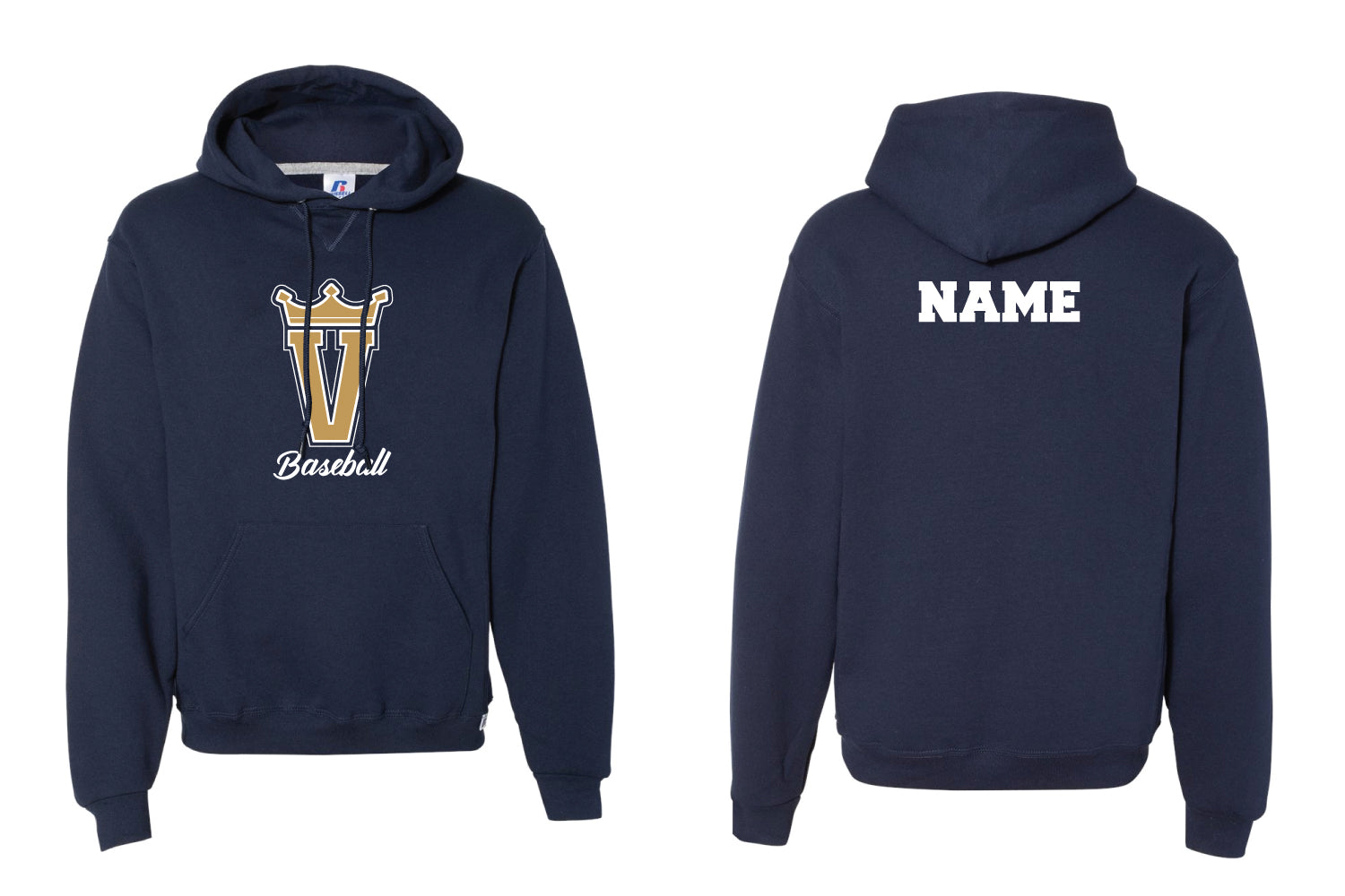 Valley Kings Baseball Cotton Hoodie - Navy