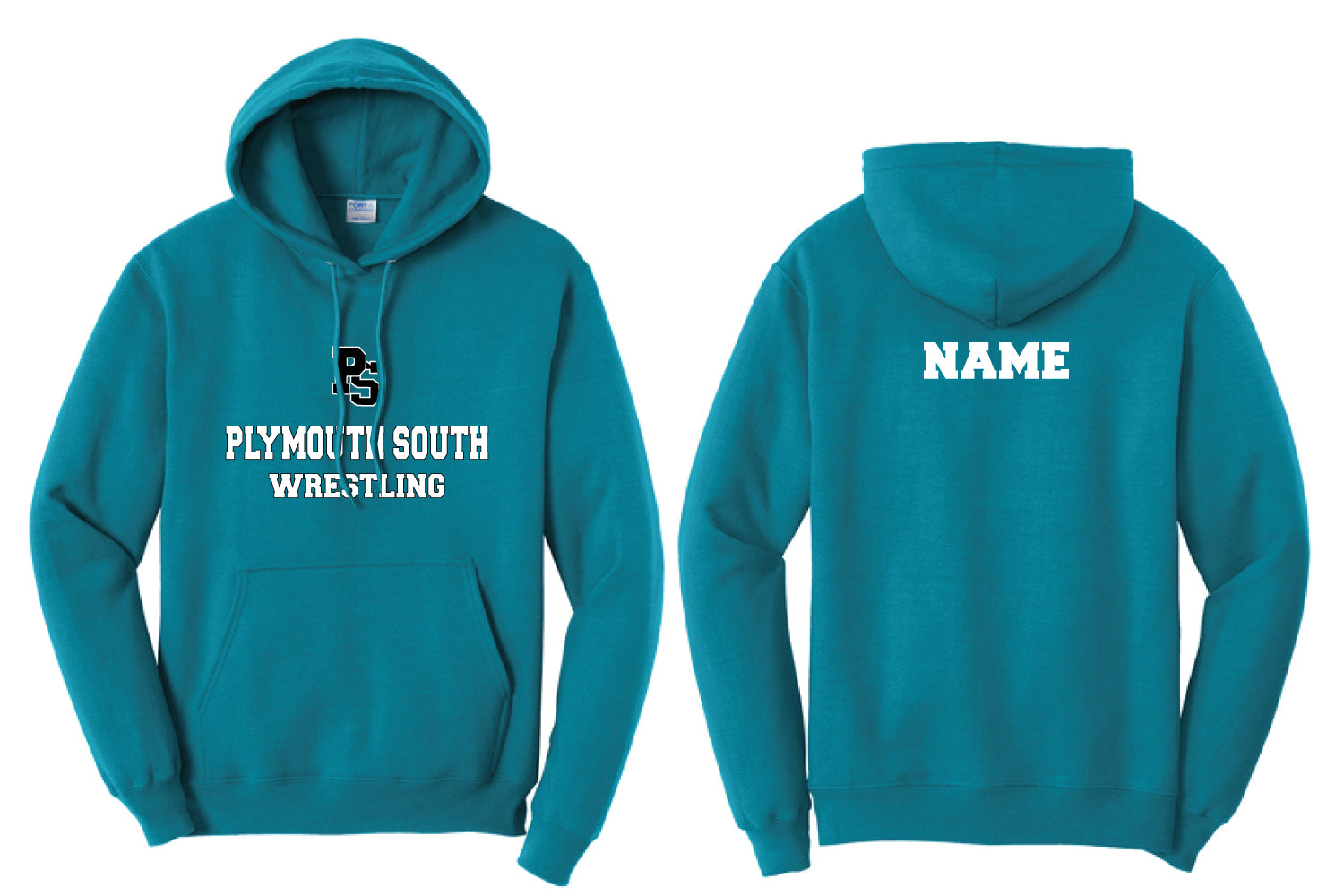 Plymouth South Wrestling Cotton Hoodie - Teal