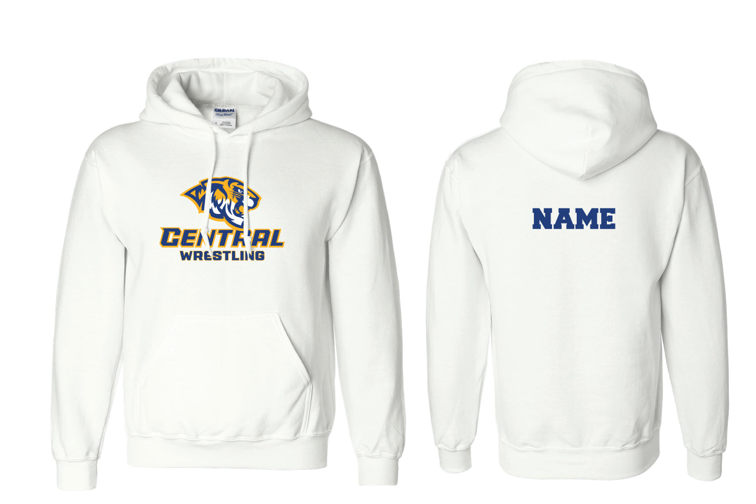 Central Wrestling Cotton Hoodie - White