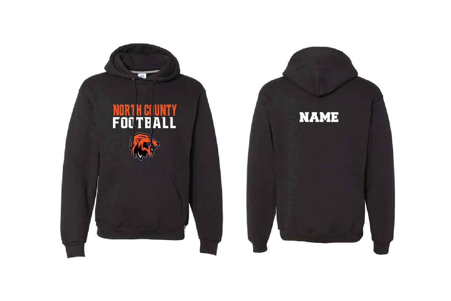 North County Football Cotton Hoodie - Black