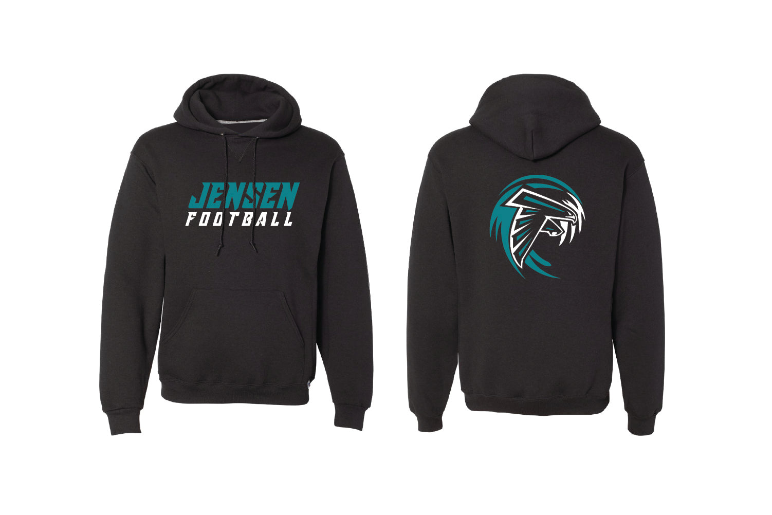 Jensen Beach Football Cotton Hoodie - Black