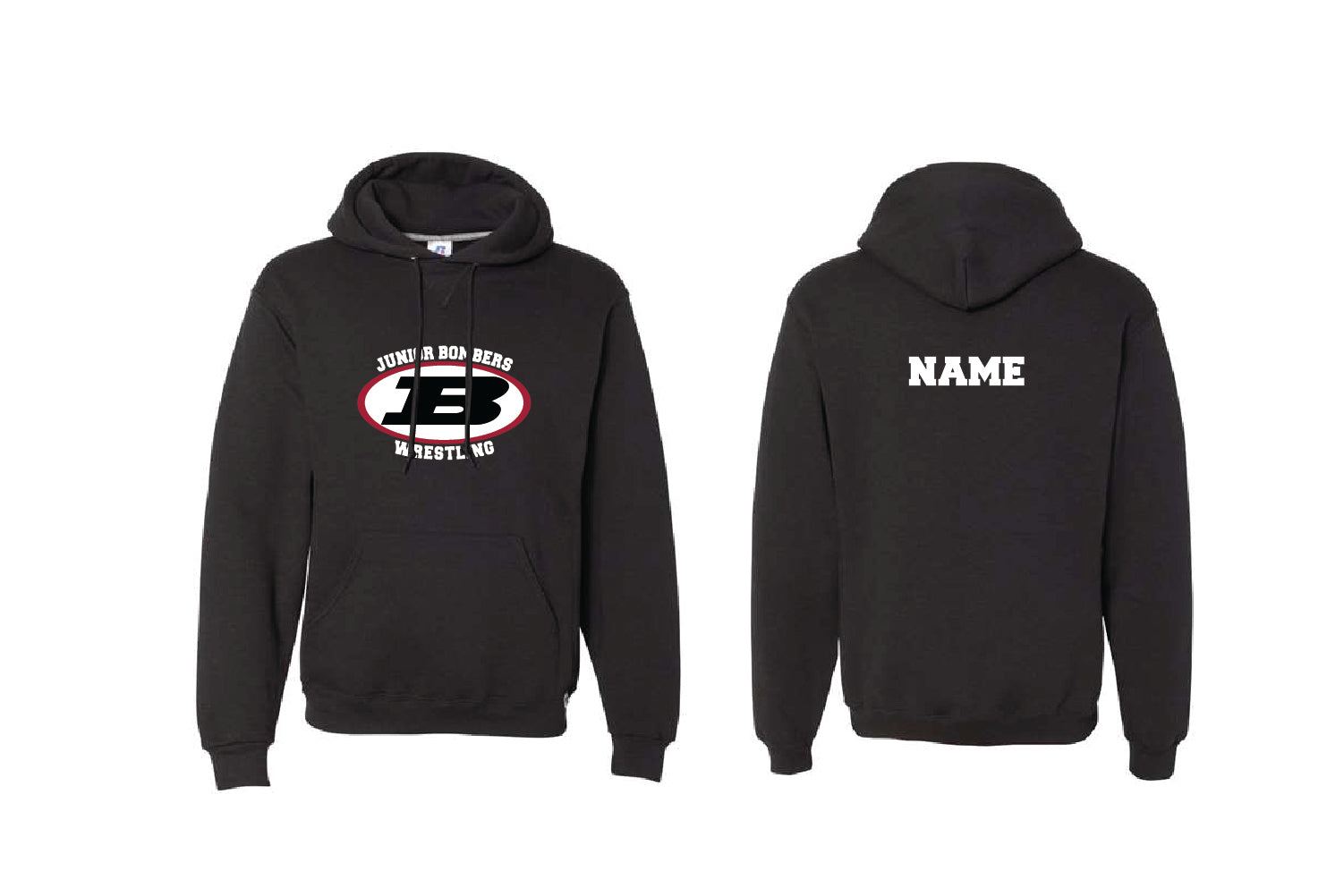 Boonton Bombers Wrestling Cotton Hoodie - Black
