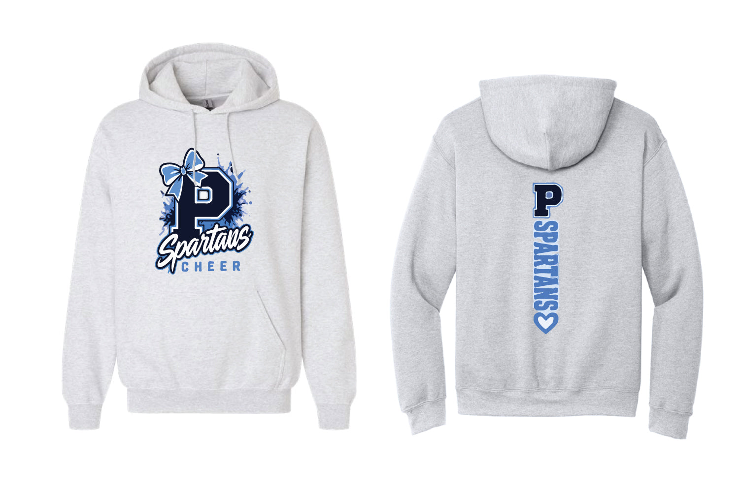 Paramus Rec Cheer Cotton Hoodie - Ash (Cheer Bow Design)