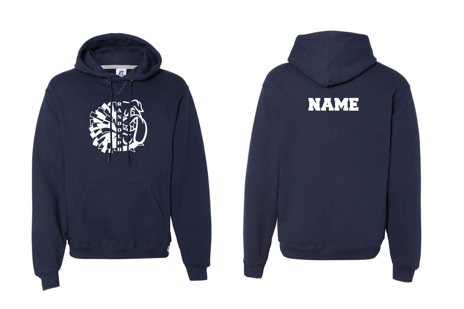 Randolph Cheer Cotton Hoodie Design #2 - Navy