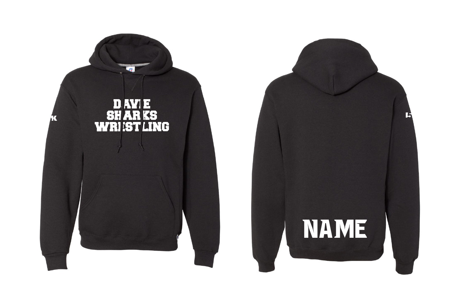 Davie Sharks Wrestling Cotton Hoodie - Black