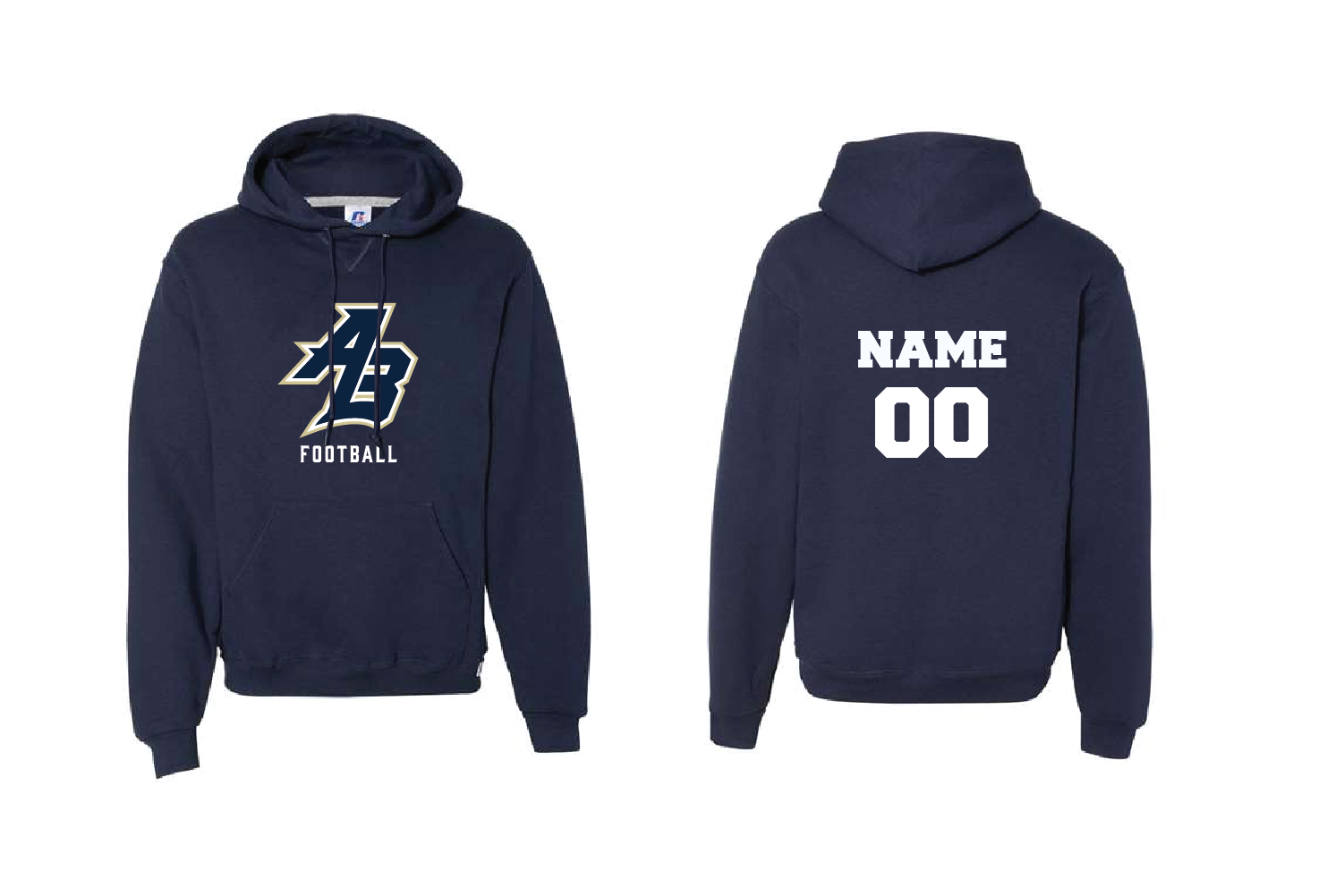 Acton Boxborough Football Cotton Hoodie - Navy