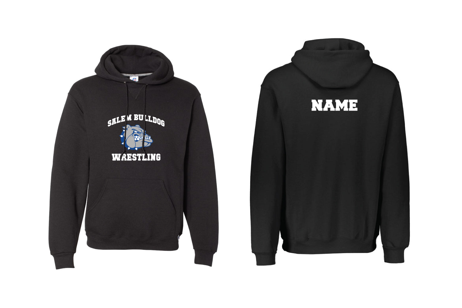 Salem Bulldogs Wrestling Cotton Hoodie - Black