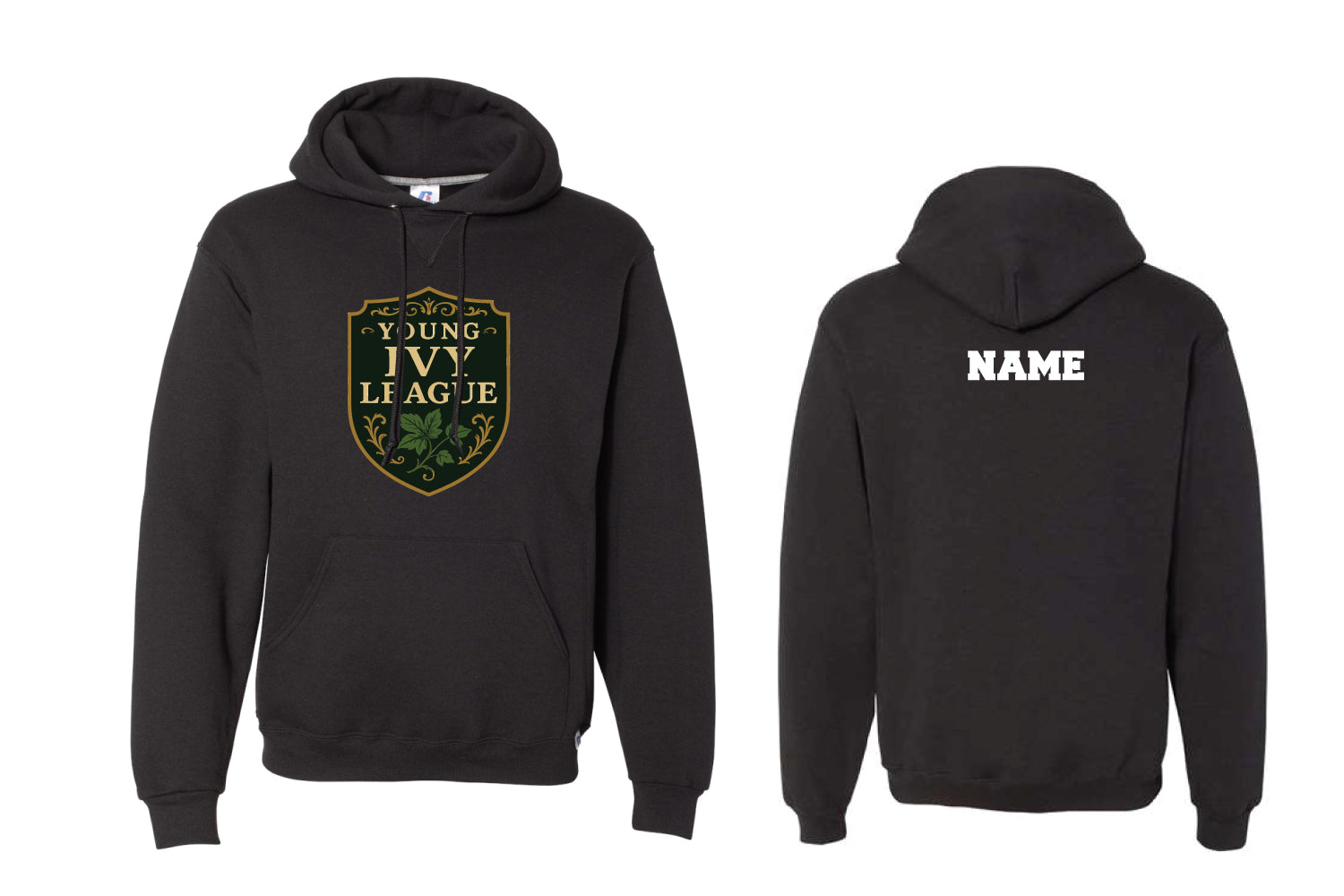 Young Ivy League Cotton Hoodie - Black