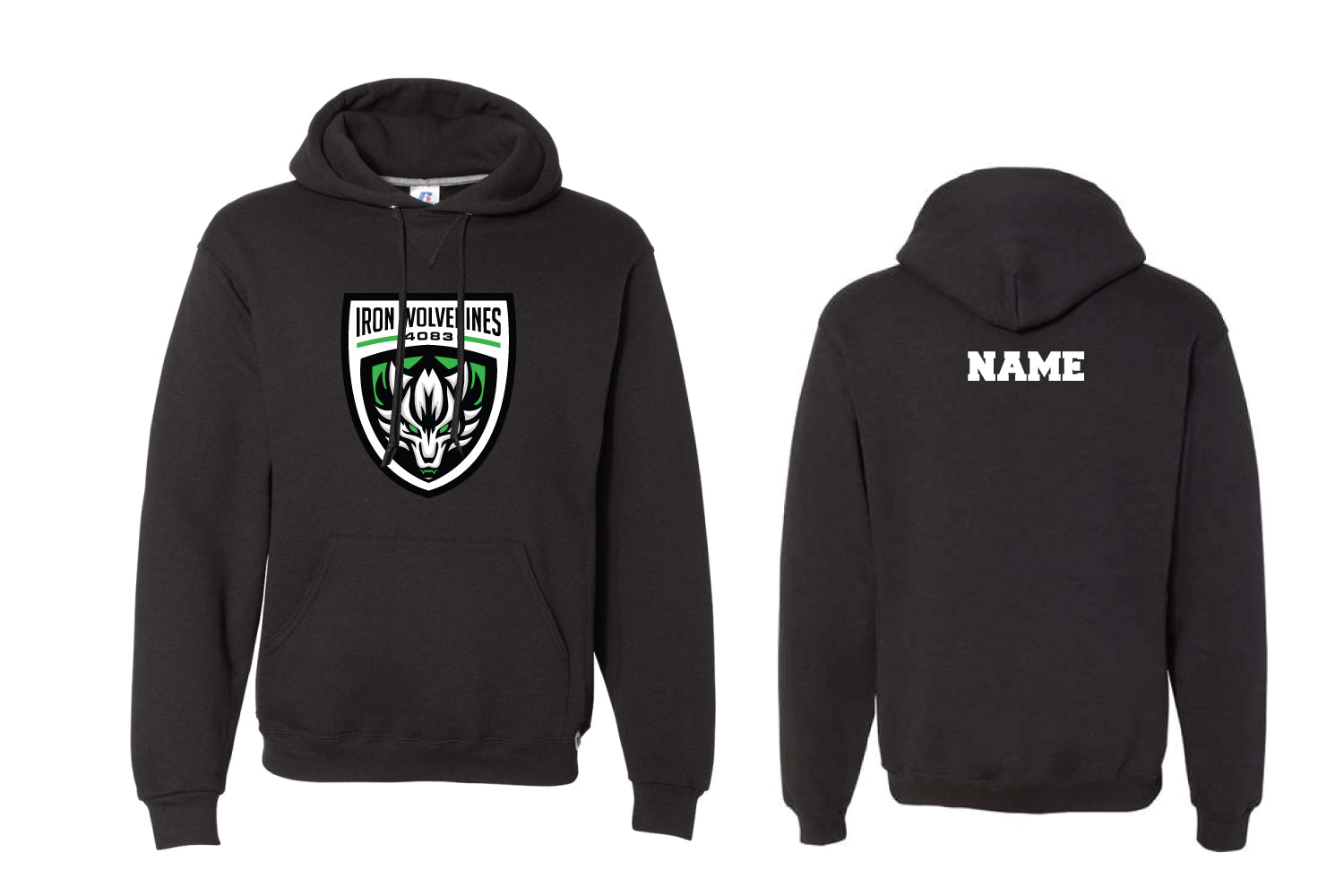 Iron Wolverines Cotton Hoodie - Black