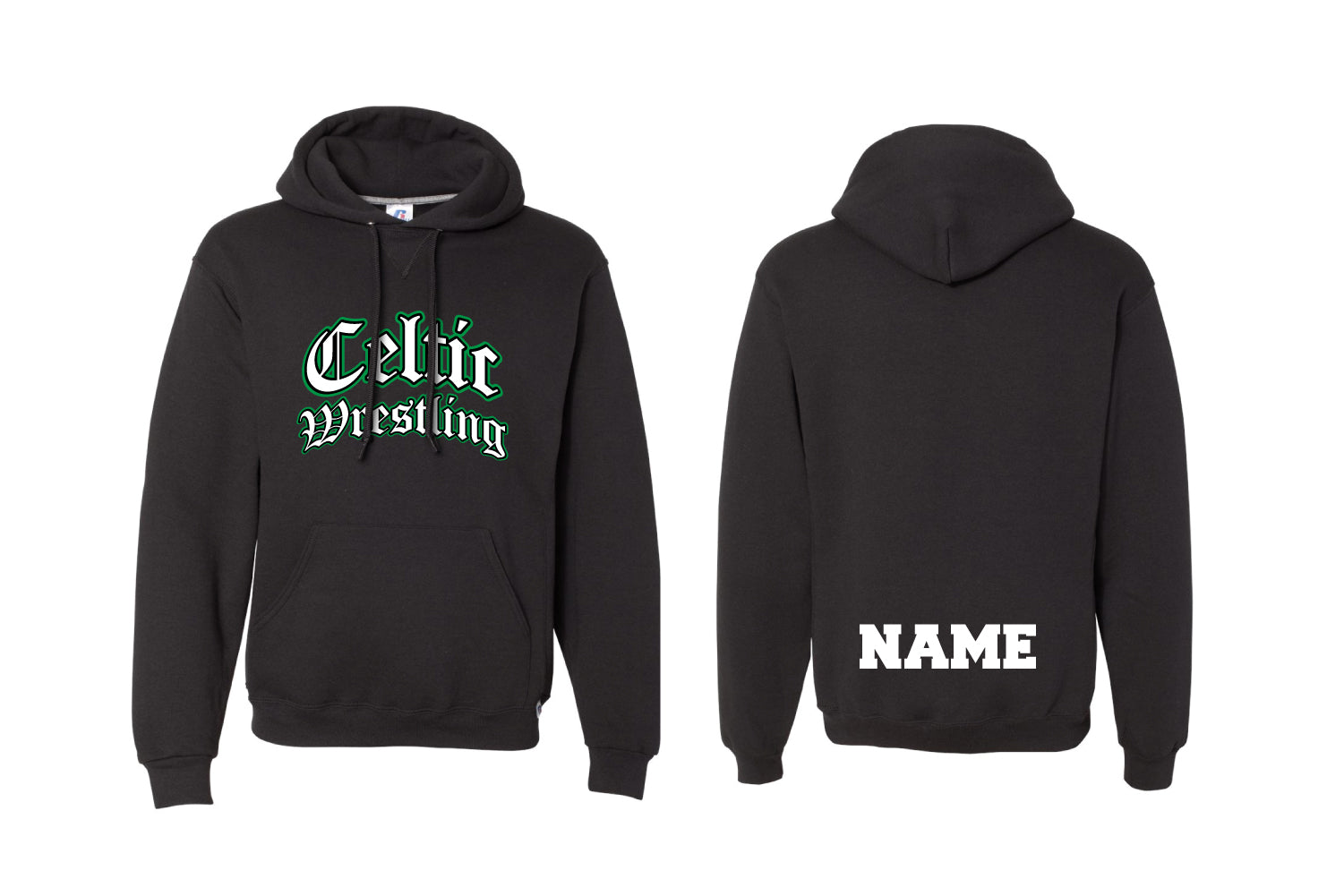 Celtic Wrestling Cotton Hoodie - Black