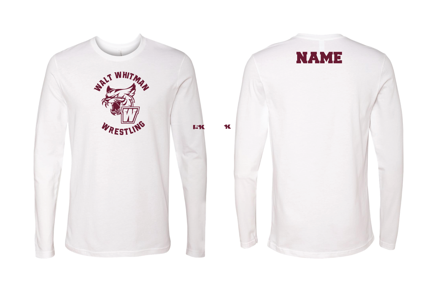 Wildcats Wrestling Cotton Long Sleeve Shirt - White