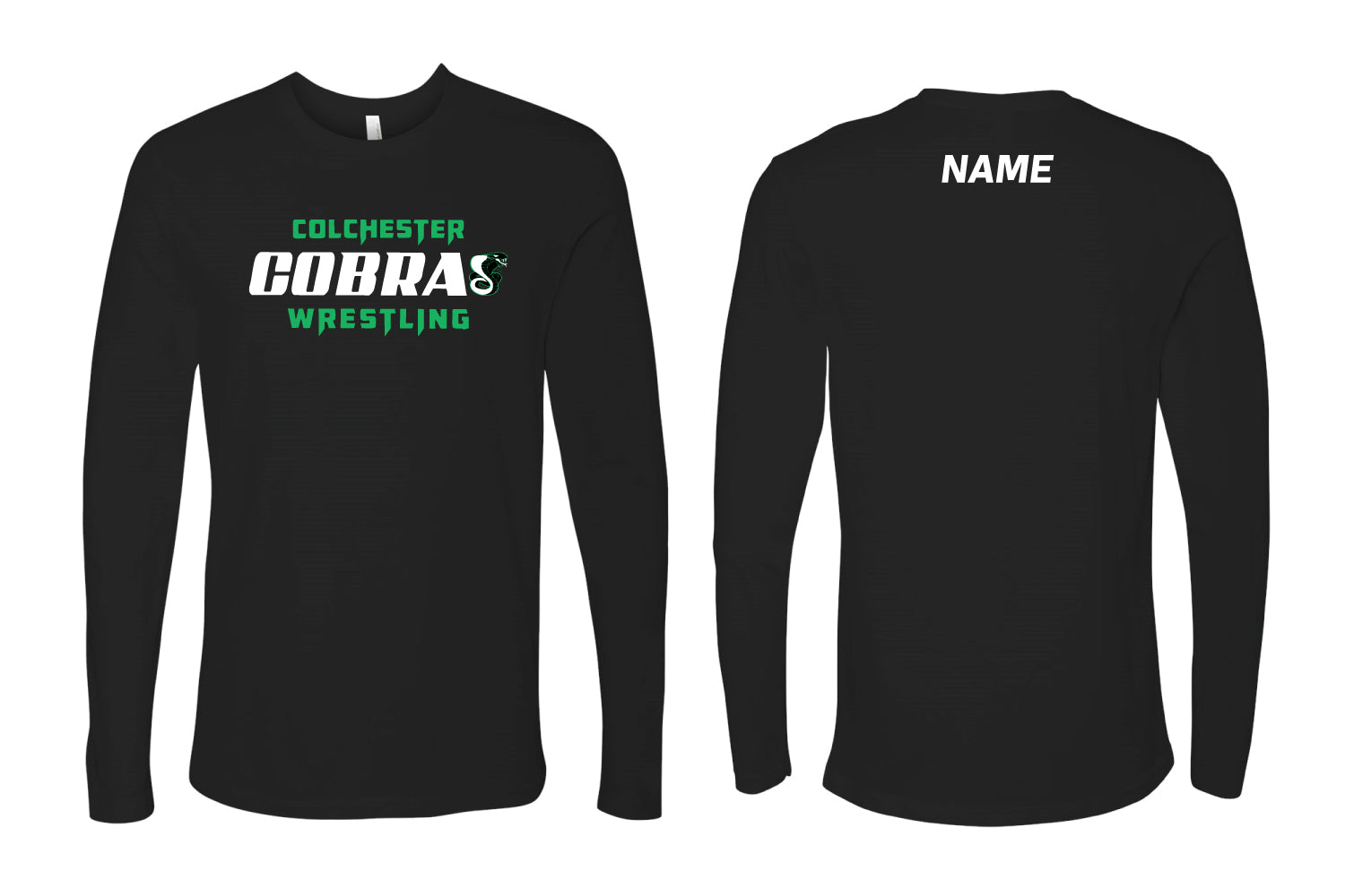 Cobras Wrestling Cotton Long Sleeve Shirt - Black