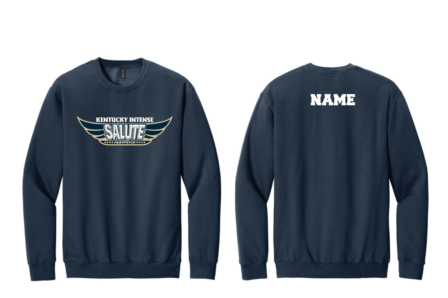 Kentucky Intense Softball Cotton Crewneck Sweatshirt - Navy