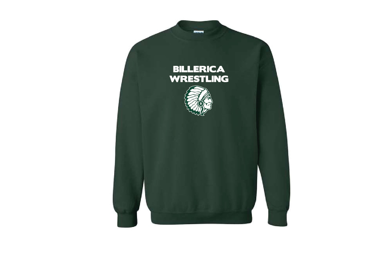 Billerica Wrestling Crewneck Sweatshirt - Forest Green