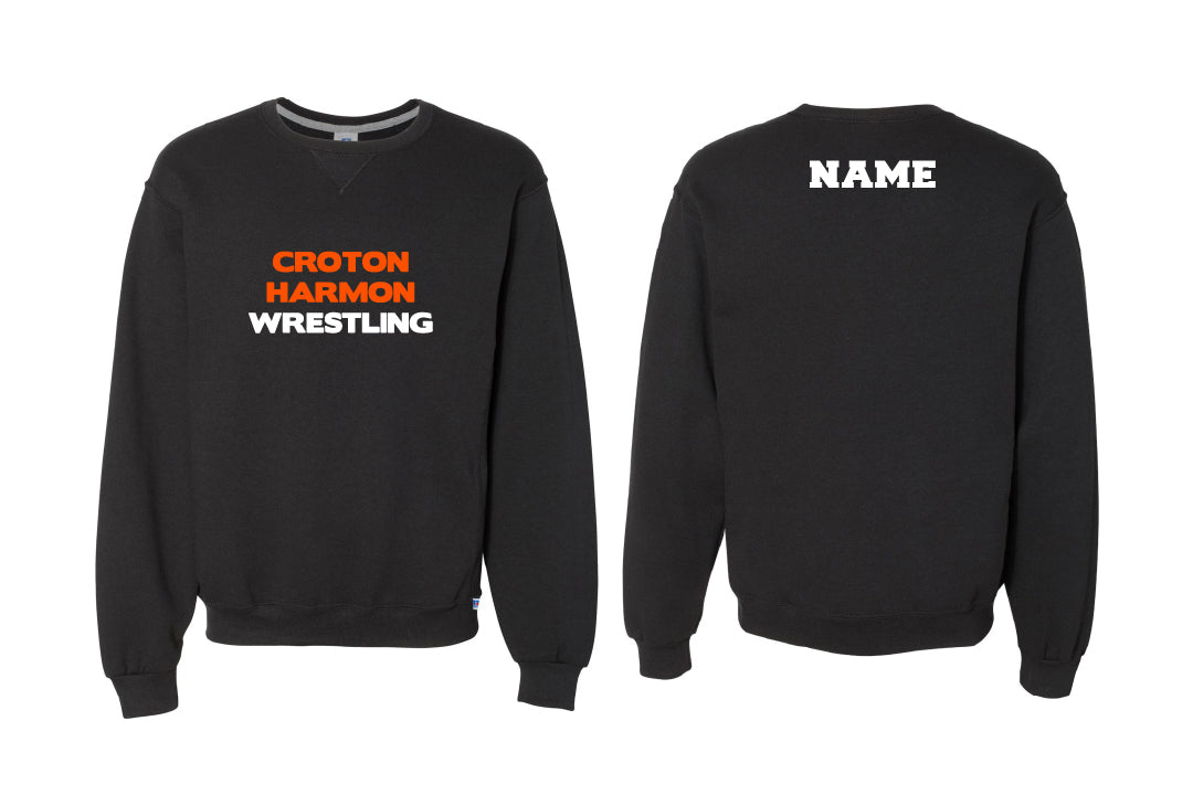 Croton Harmon Wrestling Cotton Crewneck Sweatshirt - Black