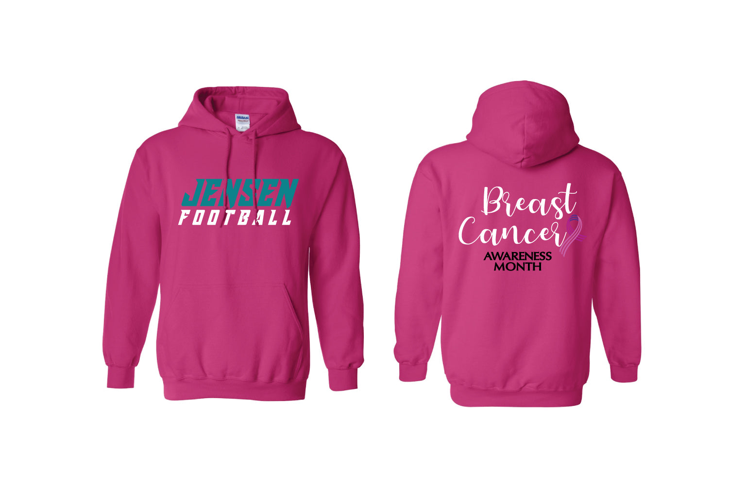 Jensen Beach Football Cotton Hoodie - Pink
