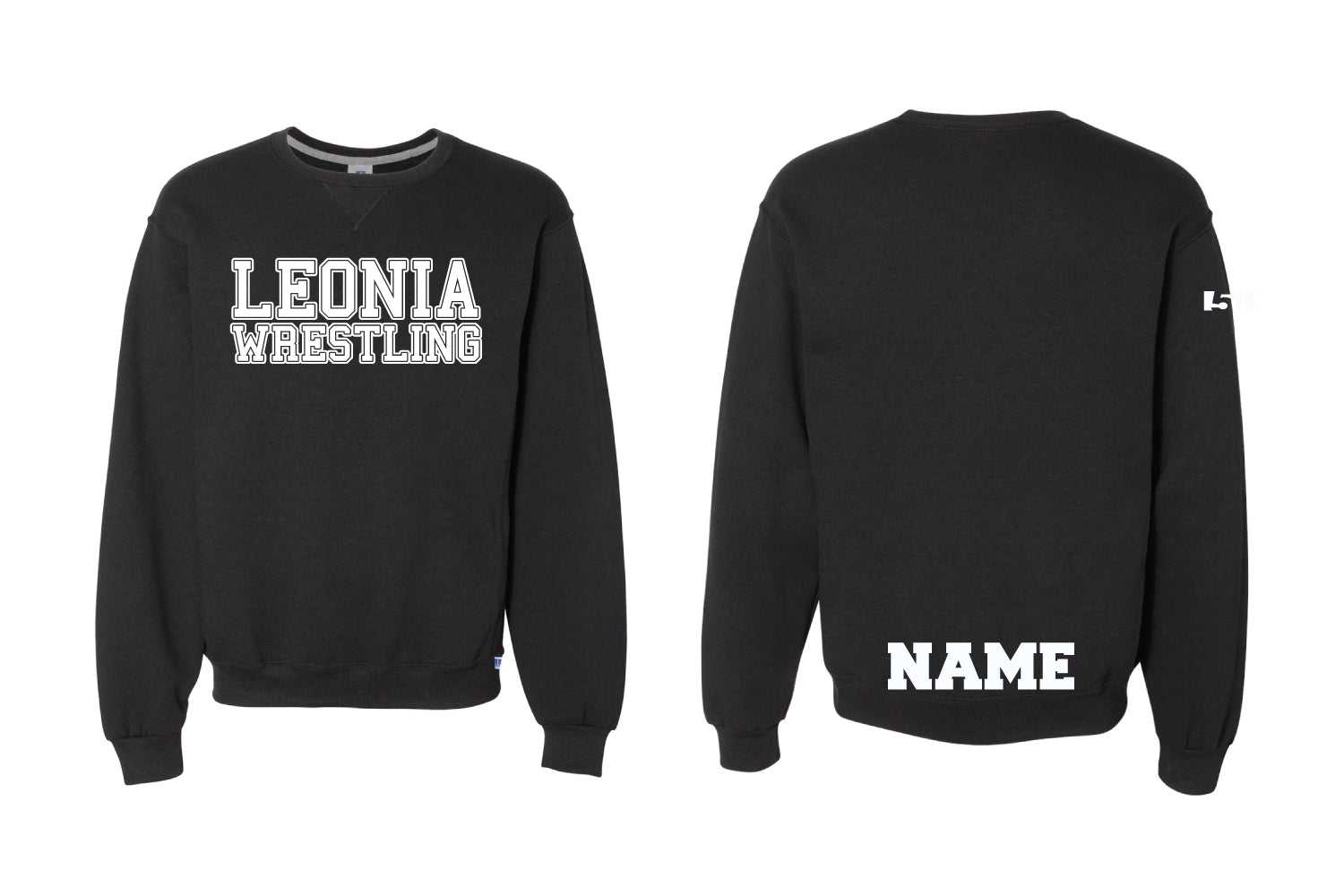 Leonia Wrestling Cotton Crewneck Sweatshirt - Black