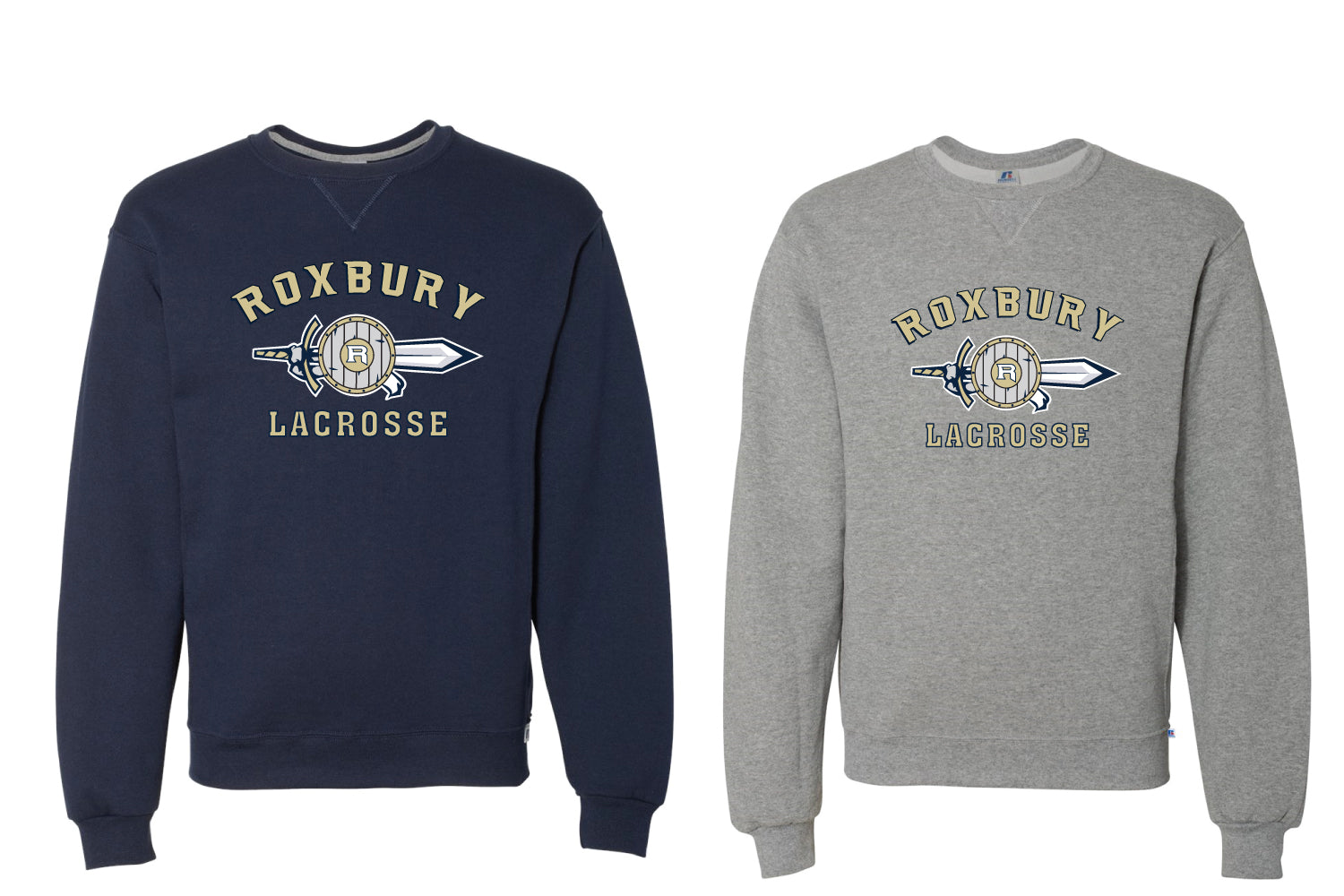 Roxbury Lax Cotton Crewneck Sweatshirt - Navy/Grey