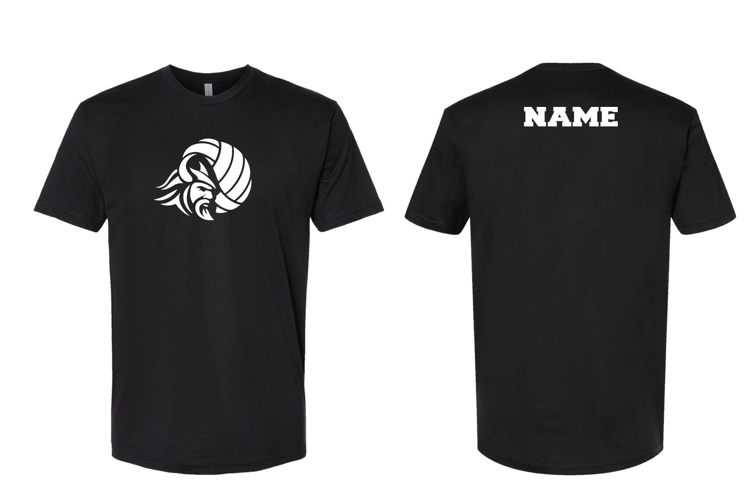 NVD Volleyball Cotton Crew Tee Design 1 - Black