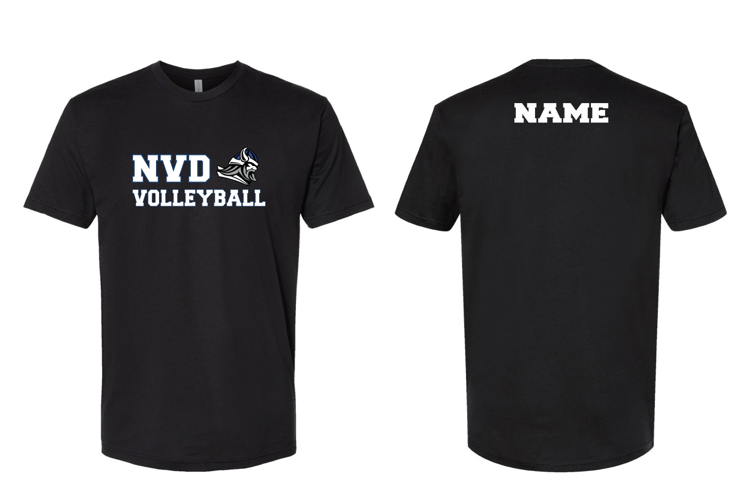NVD Volleyball Cotton Crew Tee Design 2 - Black