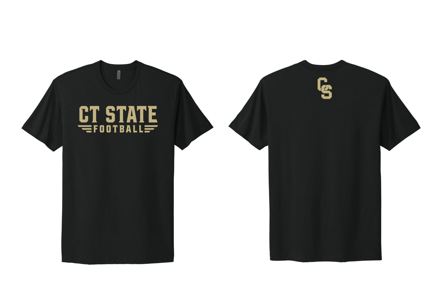 CT State Football Cotton Crew Tee - Black