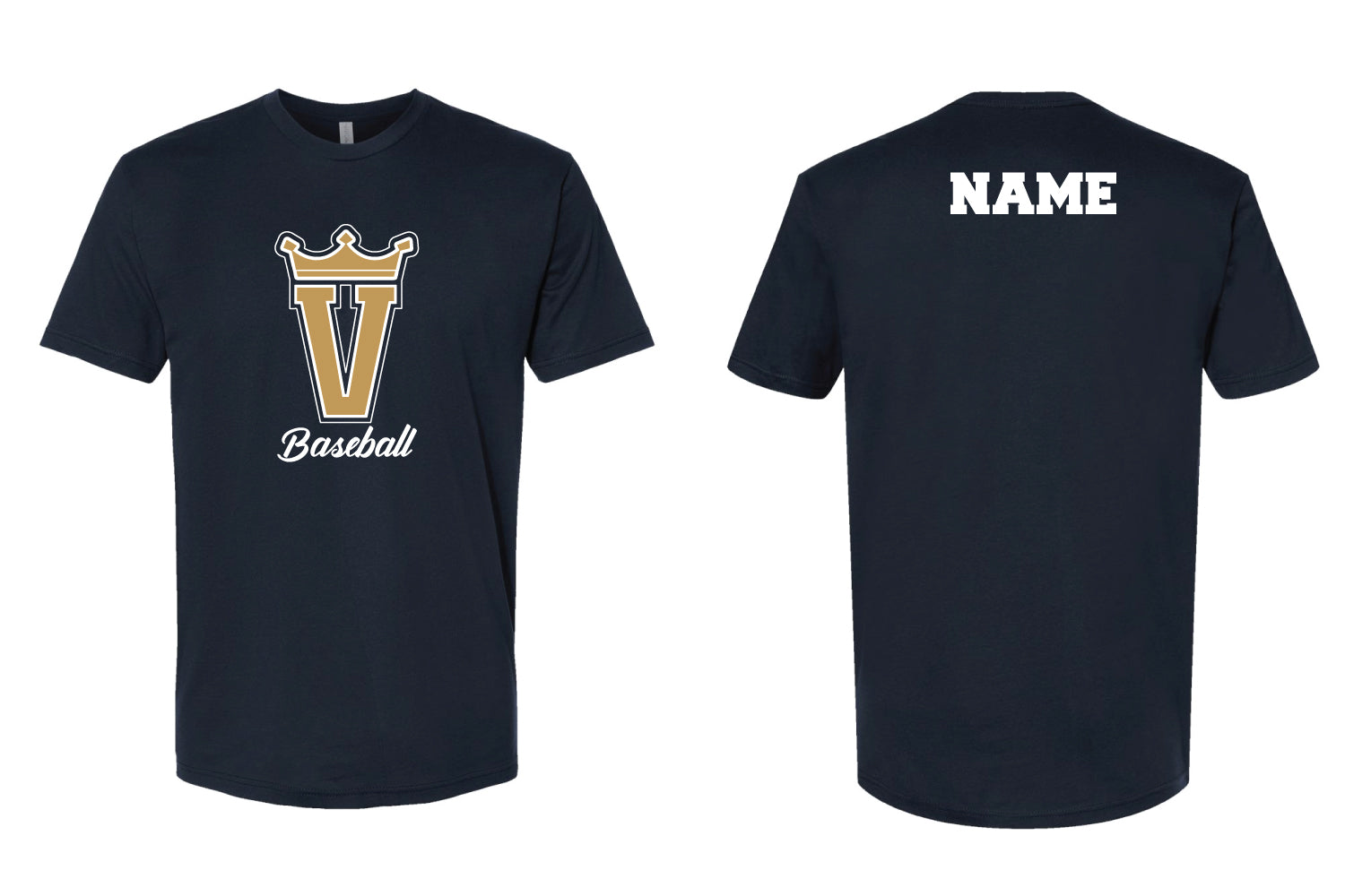 Valley Kings Baseball Cotton Crew Tee - Navy