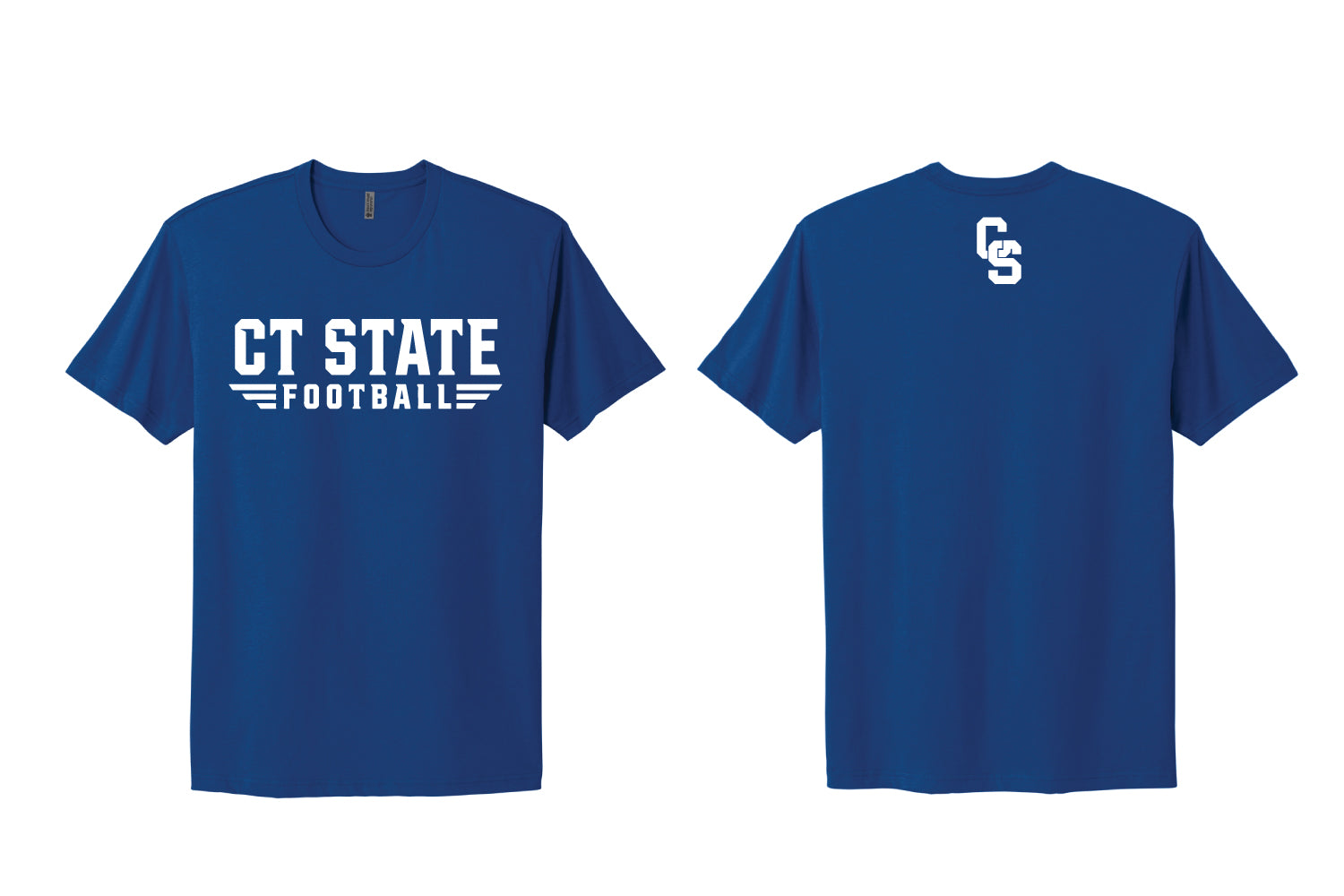 CT State Football Cotton Crew Tee - Royal