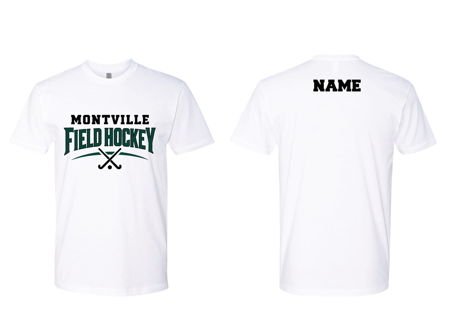 Montville Field Hockey Cotton Crew Tee - White
