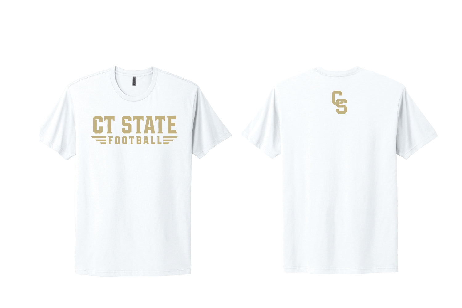 CT State Football Cotton Crew Tee - White