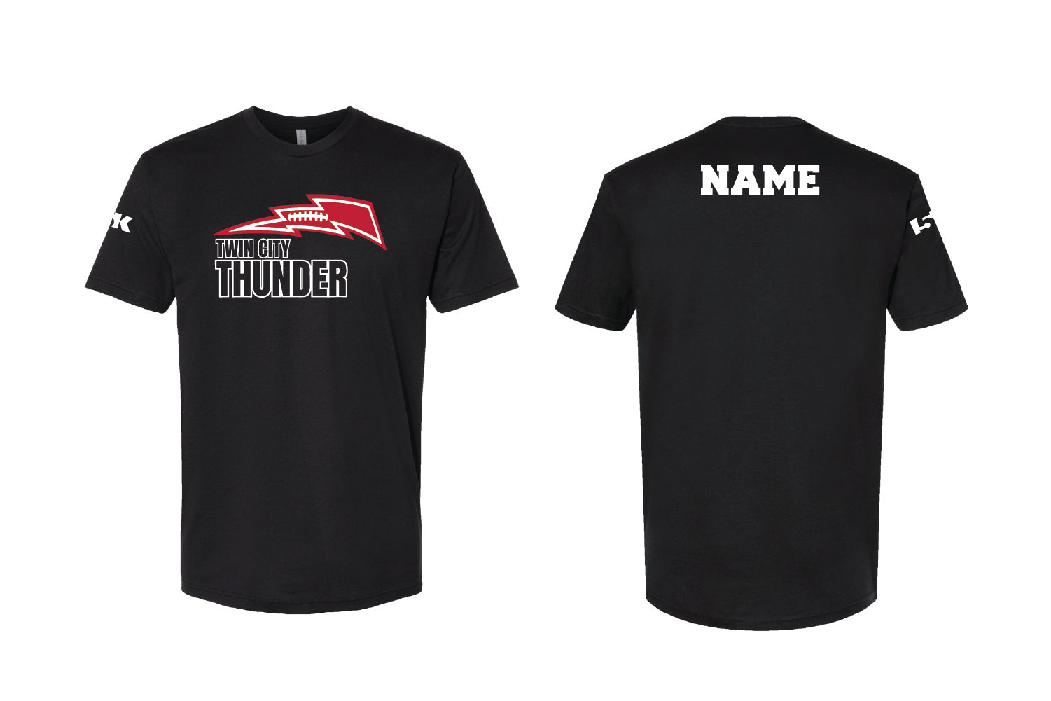 Twin City Thunder Football Cotton Crew Tee - Black