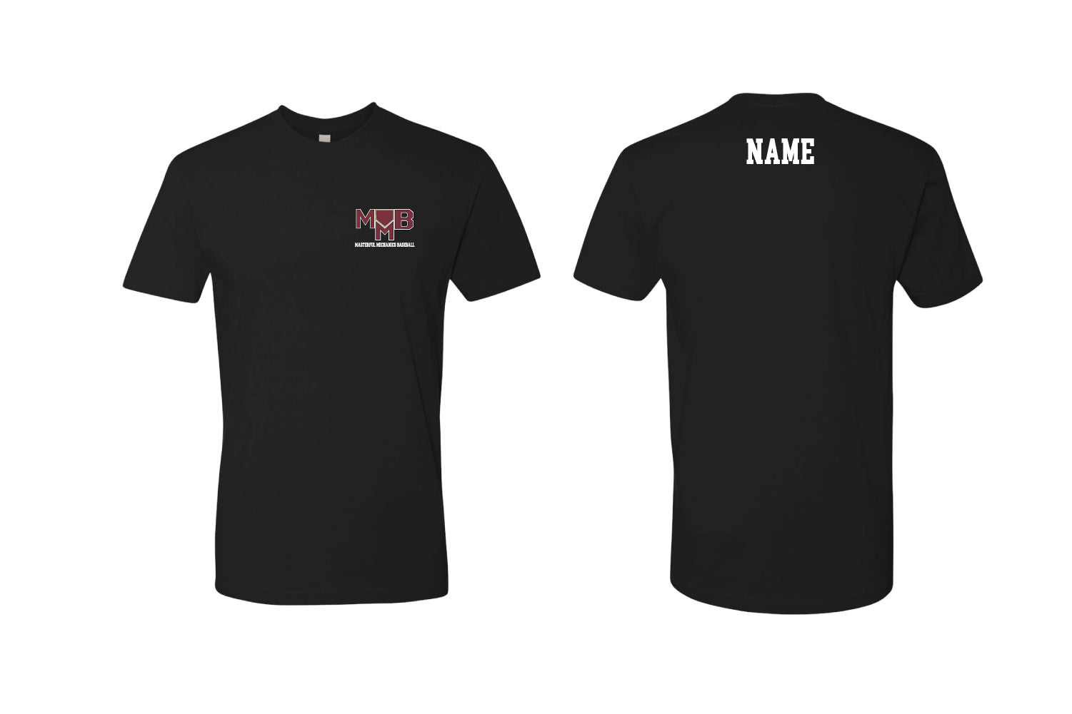 Masterful Mechanics Baseball Cotton Crew Tee - Black (Design 2)