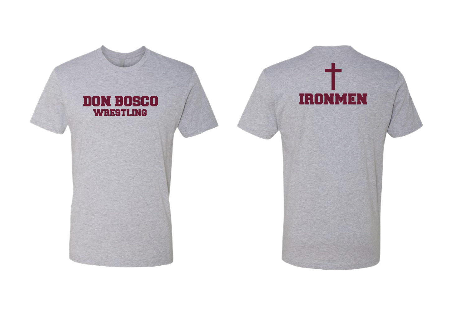Don Bosco Prep Wrestling Cotton Crew Tee - Grey