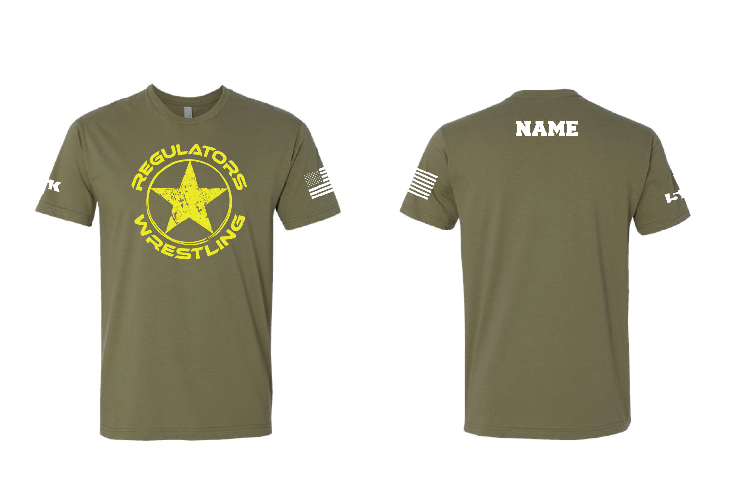 North Shelby Wrestling Cotton Crew Tee - Army Green
