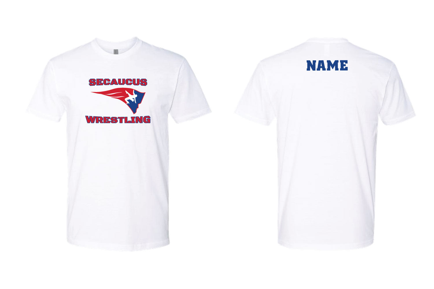 Secaucus Rec Wrestling Cotton Crew Tee - White (Design 2)