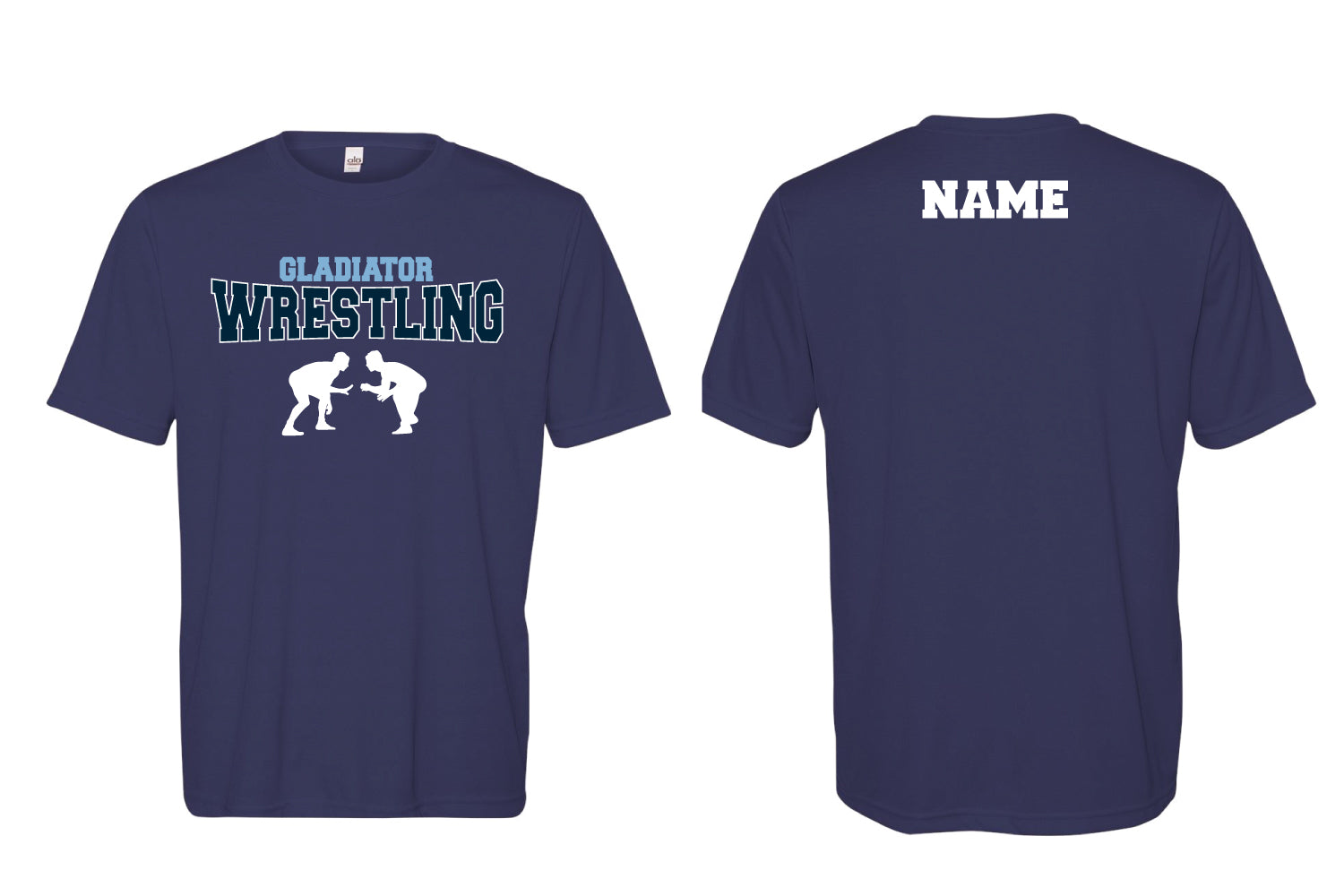 Bristol Gladiators Wrestling Cotton Crew Tee - Navy